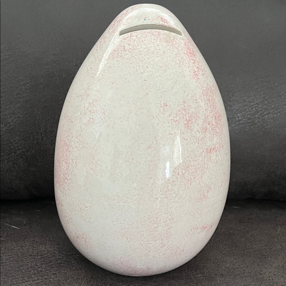Vintage Elegant hand painted Egg Shaped Ceramic Piggy Bank Made in Italy - Picture 2 of 3
